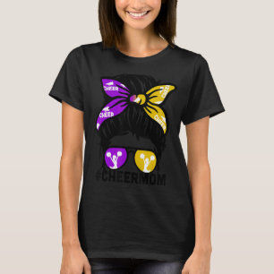 Cheer Mother Mama Puple & Gold Cheerleading Mum Me T-Shirt