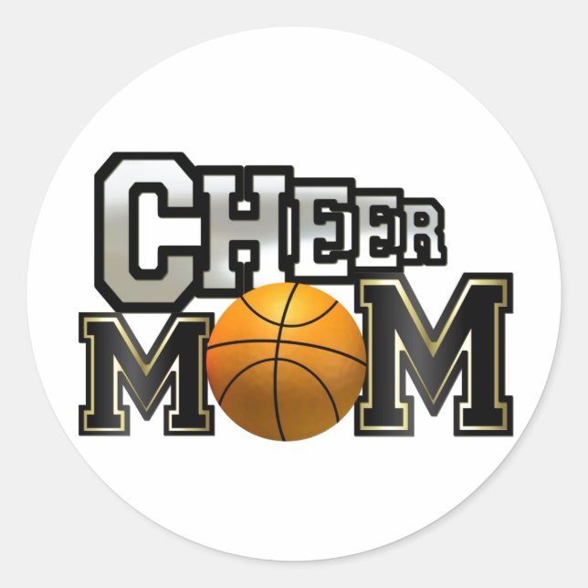 Cheer Mum (basketball) Classic Round Sticker (Front)