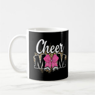 Cheer Mum Biggest Fan Leopard Print And Pom Pom Coffee Mug