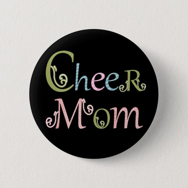 Cheer mum button pin "cheerleader gifts" (Front)