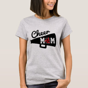 Cheer Mum Cheerleading Black White Red Grey T-Shirt
