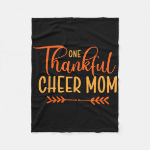 Cheer Mum Cheerleading Fall Thanksgiving Thankful Fleece Blanket
