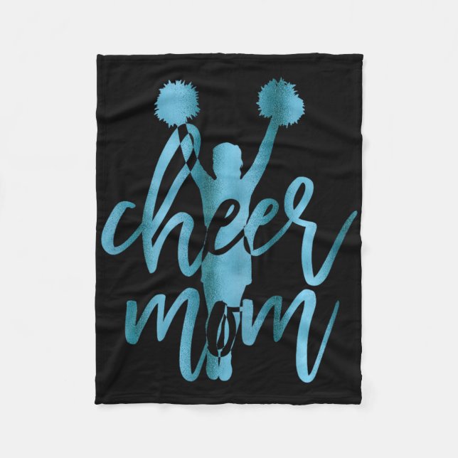 Cheer Mum Cheerleading Shirt Teal  Fleece Blanket (Front)