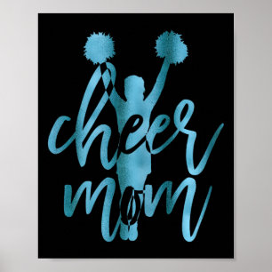 Cheer Mum Cheerleading Shirt Teal Poster
