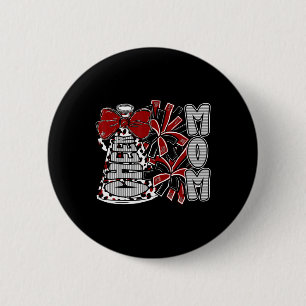 Cheer Mum Coquette Bow Footll Season Game Day Chee 6 Cm Round Badge