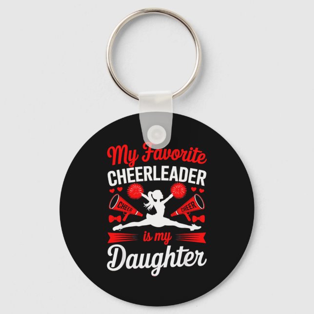 Cheer Mum Dad My Favourite Cheerleader Is My Daugh Key Ring (Front)