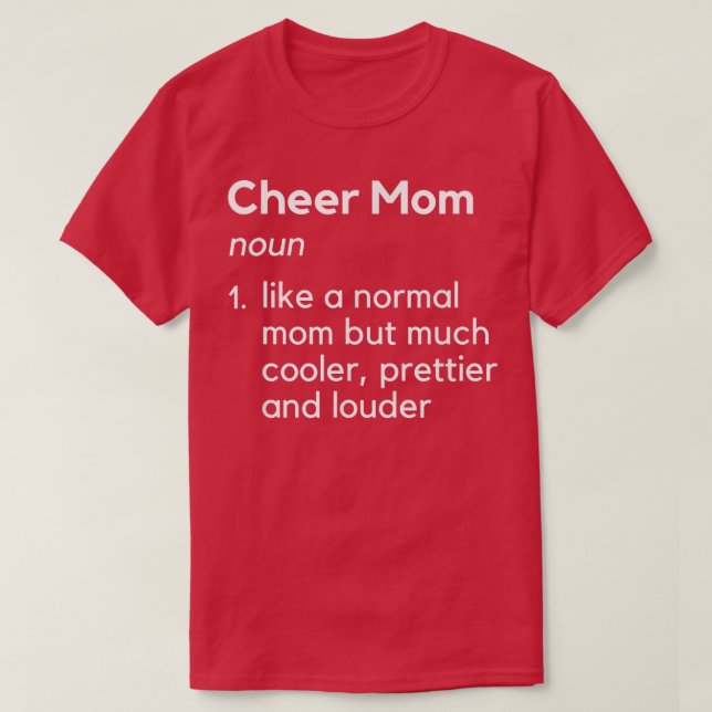 Cheer Mum Definition Cheerleader Matching Parents  T-Shirt (Design Front)