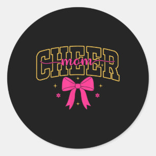 Cheer Mum Football Cheerleader Mother Mama Funny M Classic Round Sticker