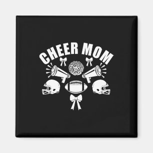 Cheer Mum Footll Megaphone Bow Design  Magnet