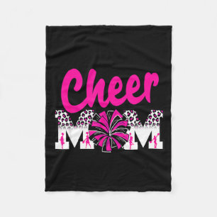 Cheer mum hot pink black leopard letters cheer pom fleece blanket
