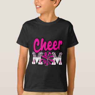 Cheer mum hot pink black leopard letters cheer pom T-Shirt