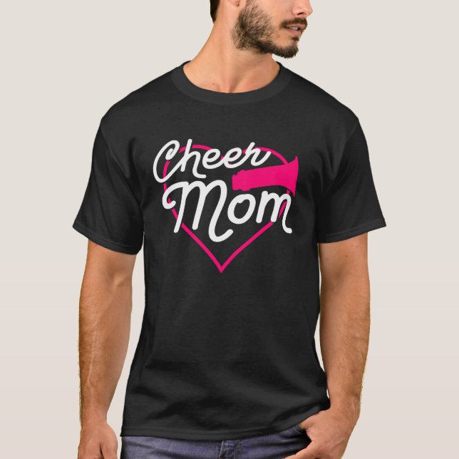Cheer Mum Love Support Heart Cheerleader Fun Spots T-Shirt (Front)