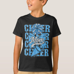 Cheer Mum Mama Bow Srt Cheerleading Squad Blue Che T-Shirt