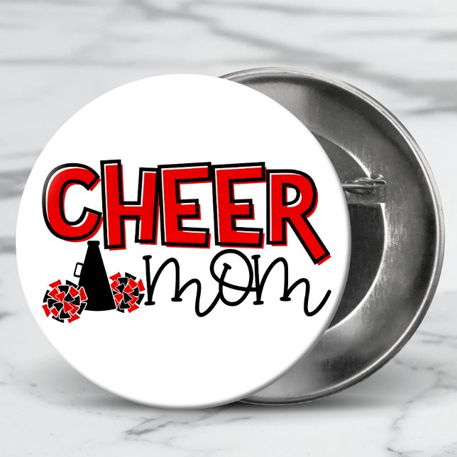 Cheer Mum Modern Typography 6 Cm Round Badge (Creator Uploaded)