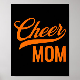 Cheer Mum Orange And Black Cheerleading Matching P Poster