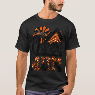 Cheer Mum Orange Leopard Cheerleader Competition T-Shirt