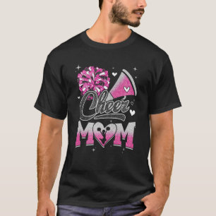 Cheer Mum Pink White Cheerleading Football Fan For T-Shirt