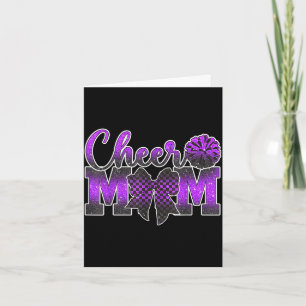Cheer mum purple cheerleader game day cheer mama card