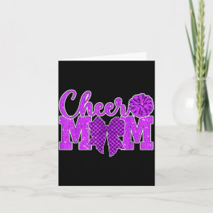 Cheer mum purple cheerleader game day cheer mama card