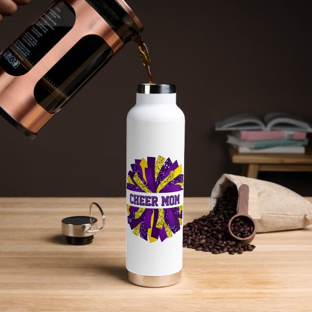 Cheer Mum Water Bottle (Coffee (Rotated))