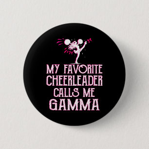 Cheer My Favourite Cheerleader Calls Me Gamma Xmas 6 Cm Round Badge