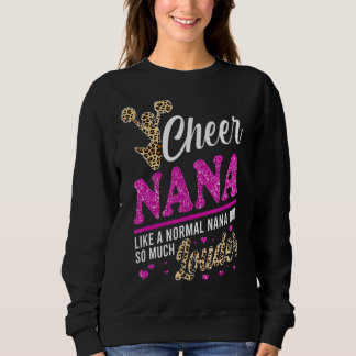 Cheer Nana Biggest Fan Leopard Print And Pom Pom 1 Sweatshirt