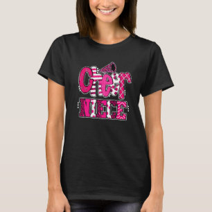 Cheer Niece Biggest Fan Leopard Print And Pom Pom T-Shirt
