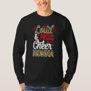 Cheer Nonna Biggest Fan Leopard Print And Pom Pom  T-Shirt