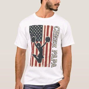 Cheer Papa USA Flag Vintage Cheer Design_1 T-Shirt