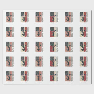 Cheer Papa USA Flag Vintage Cheer Design_1 Wrapping Paper