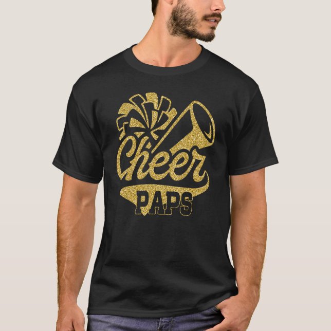 Cheer Paps Biggest Fan Cheerleader Father's Day T-Shirt (Front)