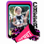 Cheer Photo Frame Standing Photo Sculpture<br><div class="desc">Colourful Cheer photo frame,  customisable with your favourite picture,  make it into an ornament,  a keychain,  or a freestanding frame.  Makes a wonderful personalised gift for the birthdays and holidays.</div>