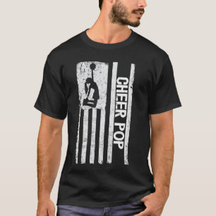 Cheer Pop Of A Cheerleader Pop US Flag Cheerleadin T-Shirt