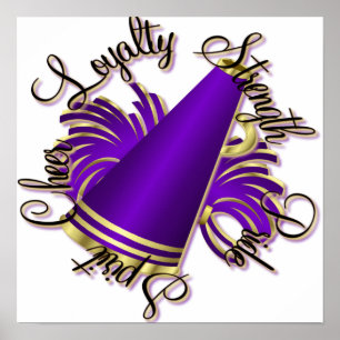 Cheer Purple and Gold Qualities Poster