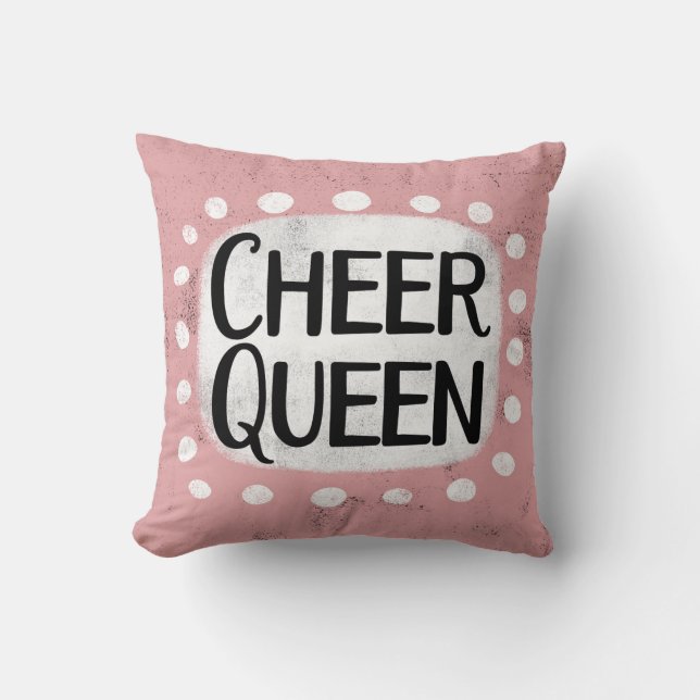 Cheer Queen Throw Pillow (Front)