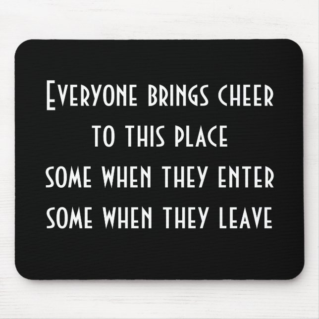 Cheer Quote Mouse Mat (Front)