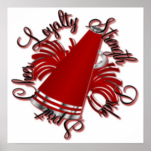 Cheer Red and Silver Qualities Poster