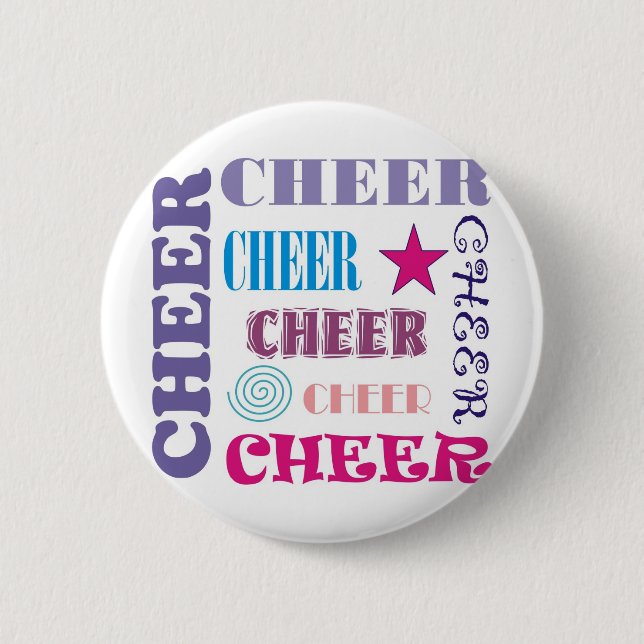 Cheer Repeating 6 Cm Round Badge (Front)