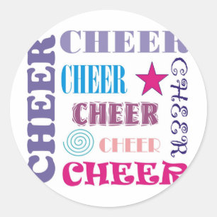 Cheer Repeating Classic Round Sticker