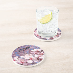 CHEER sandstone coasters Pink Blossoms Spring