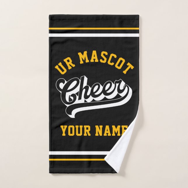Cheer Script, Custom Name, Cheer Team Personalized Hand Towel (Hand Towel)