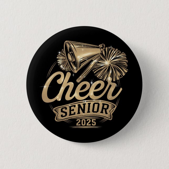 Cheer Senior 2025 Cheerleader Graduation Class Of 6 Cm Round Badge (Front)