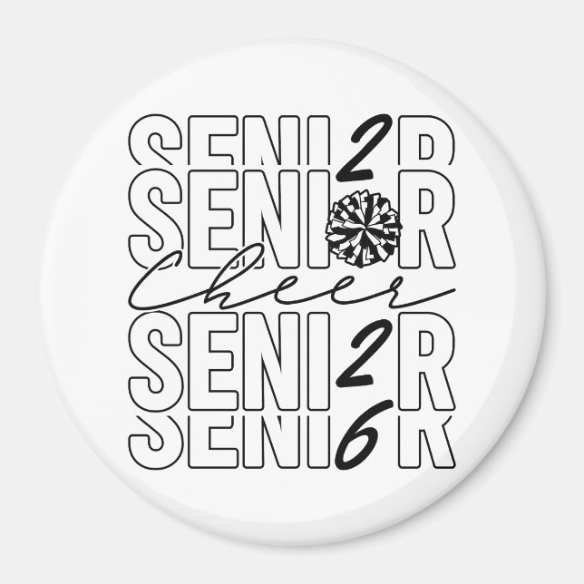 Cheer Senior 2026 Circle Magnet (Front)