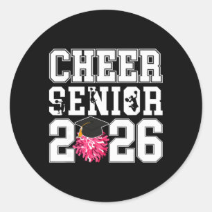 Cheer Senior 2026 Cl Of 2026 Senior Cheerleader Classic Round Sticker