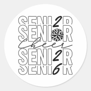 Cheer Senior 2026 Classic Round Sticker