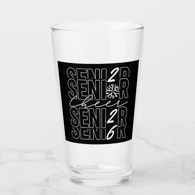 Cheer Senior 2026 Drinking Glass (Front)