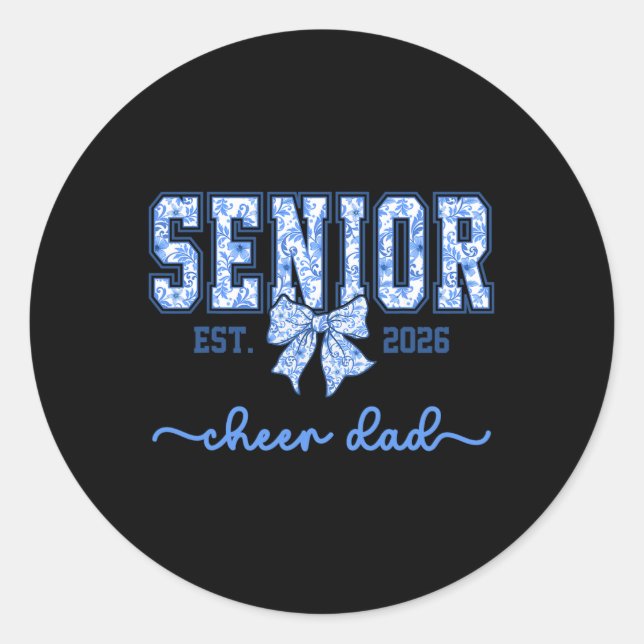 Cheer Senior Cl Of 2026 High School Cheerleading D Classic Round Sticker (Front)
