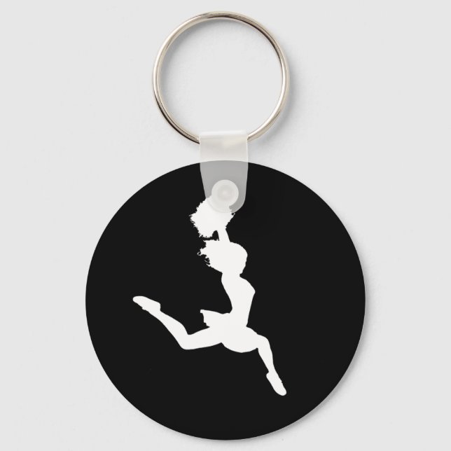 Cheer Silhouette Keychain Black (Front)