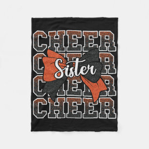 Cheer Sister Bow Sport Cheerleader Cheerleading Or Fleece Blanket