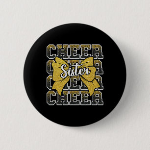 Cheer Sister Bow Sport Cheerleader Cheerleading Ye 6 Cm Round Badge
